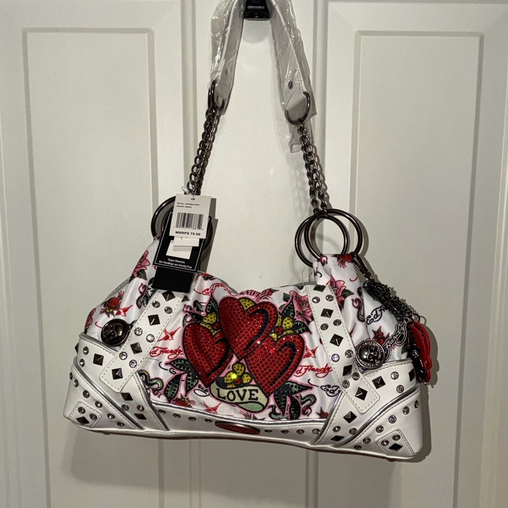 Stylish White and Red Women's Bag - Picture 9 of 11